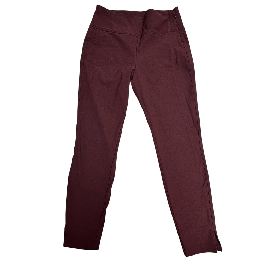 Athleta Wander Slim Ankle Pants Womens 6P Red Zip Pocket Stretch Athleisure
